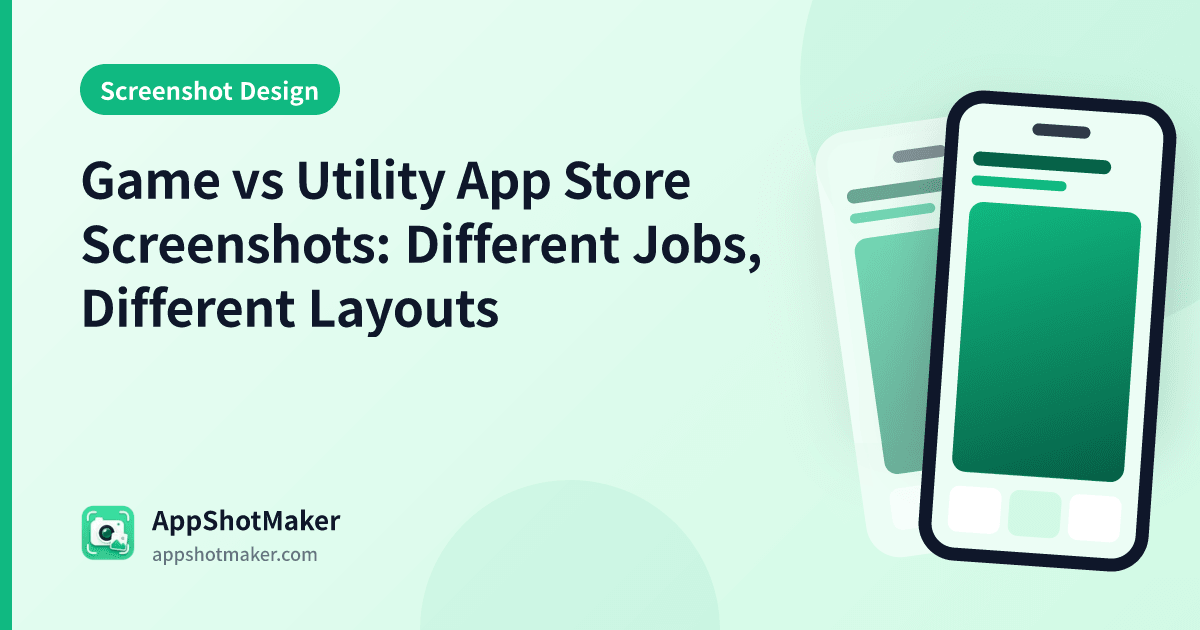 Game vs Utility App Store Screenshots: Different Jobs, Different Layouts