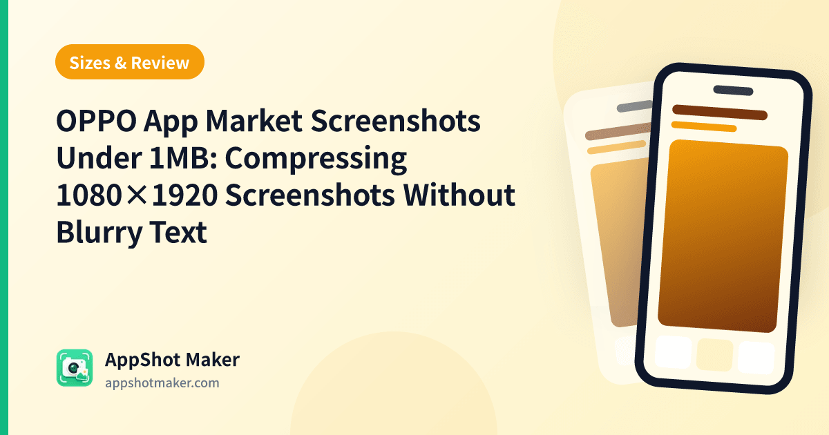 OPPO App Market Screenshots Under 1MB: Compressing 1080×1920 Screenshots Without Blurry Text