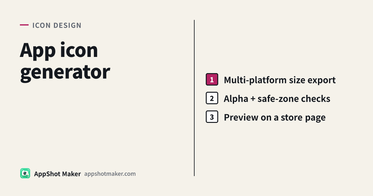 App Icon Generator Workflow: Sizes, Safe Zone, Store Preview